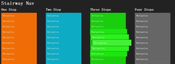 使用jQuery實現(xiàn)的樓梯臺階狀的菜單特效實現(xiàn)